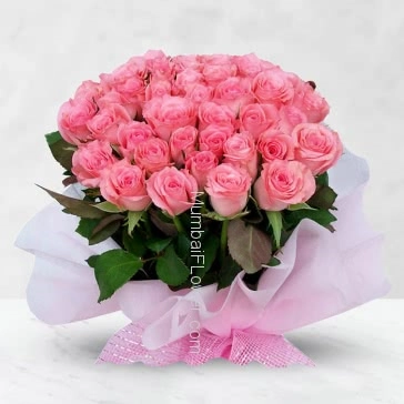 For a friend who know everything about you and still loves you give him/her this beautiful Bunch of 40 Pink Roses nicely decorated with Ribbons. and express your love to him/her. 